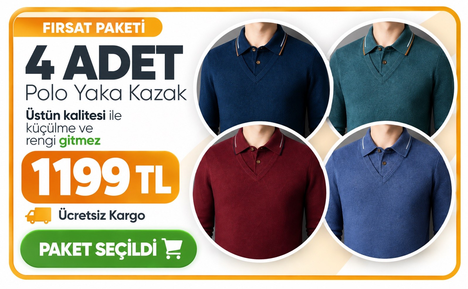 4 adet Polo Yaka Kazak